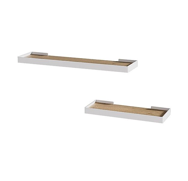 Vicco Bücherregal Erni, Weiß/Eiche, 60 x 3 cm 2er-Set, 2-tlg. günstig online kaufen