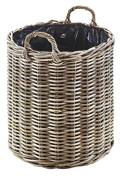 Kobolo Pflanzkübel Pflanzkorb aus grauem Rattan günstig online kaufen