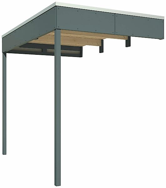 Skan Holz Seitliche Überdachung für Gartenhaus CrossCube Gr.3+4 168 x 253cm günstig online kaufen