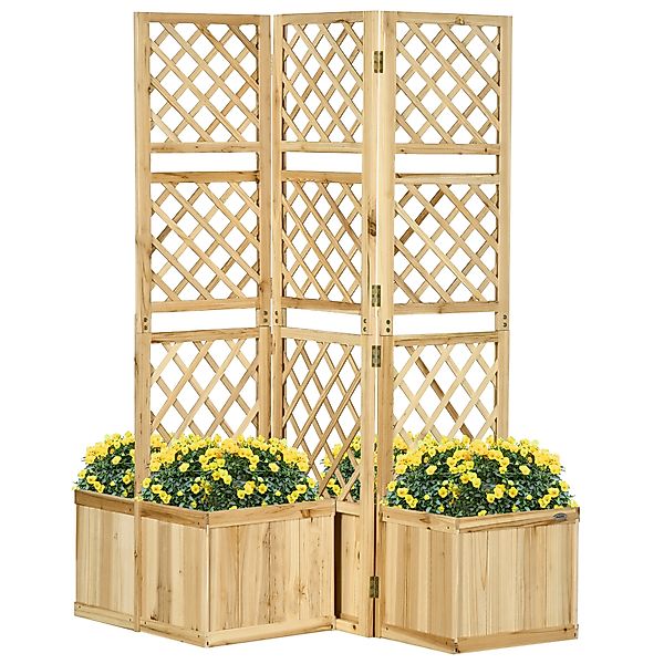 Outsunny Paravent Balkon wetterfest, 133 x 165 cm, 3tlg, Raumteiler mit 4 B günstig online kaufen