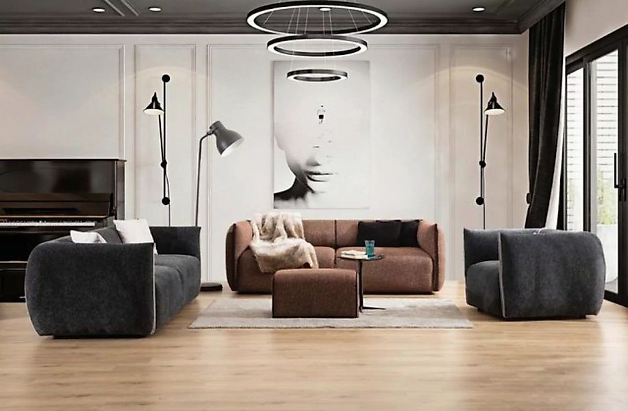 JVmoebel Sofa Sofagarnitur Couch Set 4+3+1 Sitz Möbel Gruppe Garnitur Sets günstig online kaufen