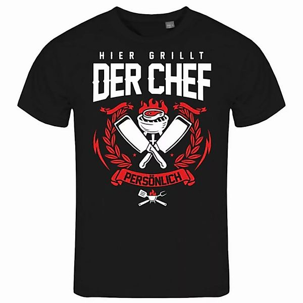 deinshirt Print-Shirt Herren T-Shirt Hier grillt der Chef noch persönlich F günstig online kaufen