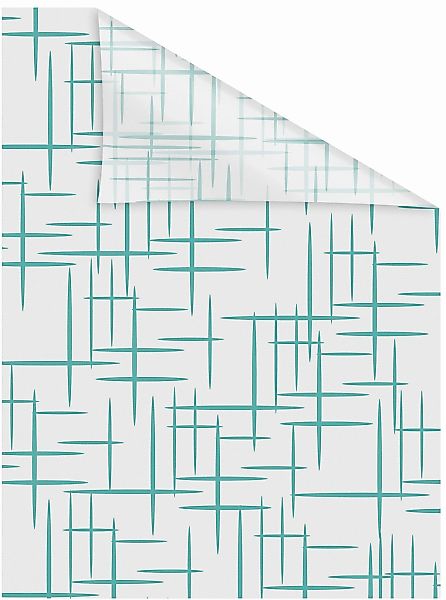 LICHTBLICK ORIGINAL Fensterfolie "Stars Petrol" 1 Stk. blickdicht strukturi günstig online kaufen