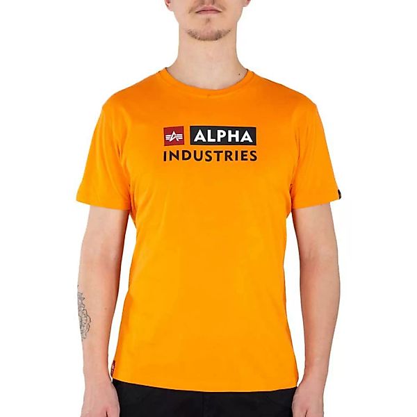 Alpha Industries Block-logo Kurzärmeliges T-shirt XL Alpha Orange günstig online kaufen