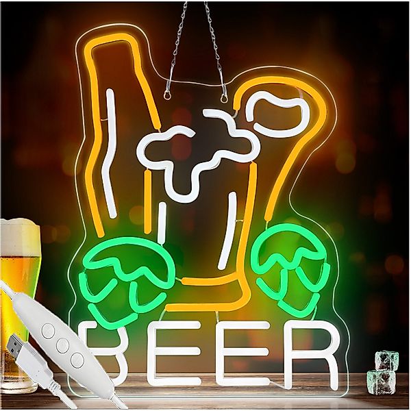 JIBENNEON LED Dekolicht Neonlicht Beer Leuchtreklame günstig online kaufen