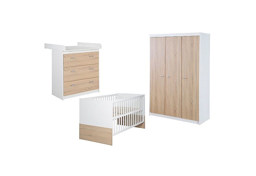 roba® Babyzimmer-Komplettset Gabriella 3-teilig - Aus Holz - Bicolor - Weiß günstig online kaufen