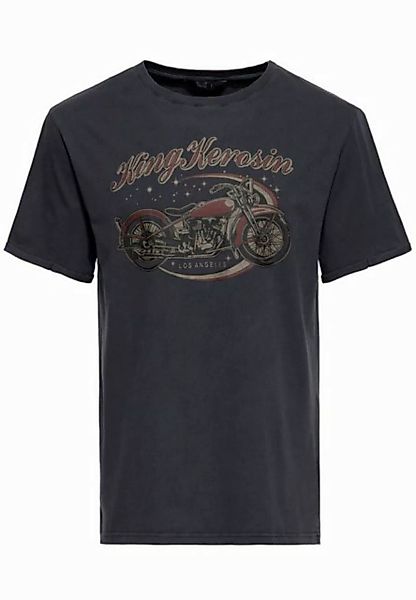 KingKerosin Print-Shirt Bobber (1-tlg) Acid Washed günstig online kaufen