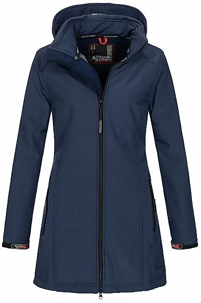 Alessandro Salvarini Softshelljacke "Alessia", lang mit abnehmbarer Kapuze günstig online kaufen