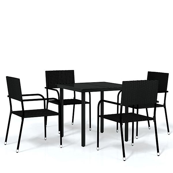 vidaXL 5-Tlg Garten-Essgruppe Schwarz 3099578 günstig online kaufen