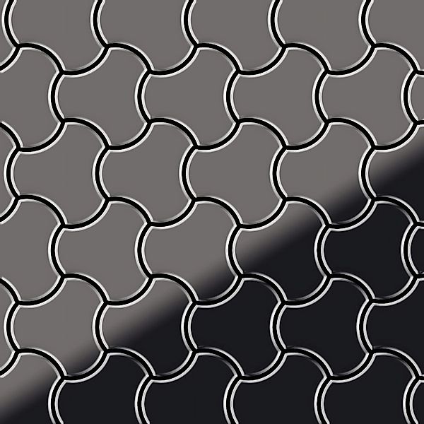 ALLOY Mosaik Fliese Massiv Metall Titan Hochglanz Dunkelgrau 1,6mm Ubiquity günstig online kaufen
