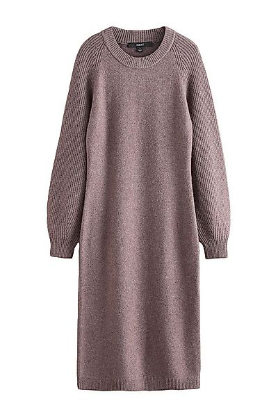 Next Midikleid Weiches, gestricktes Midikleid, gerippte Ärmel (1-tlg) günstig online kaufen