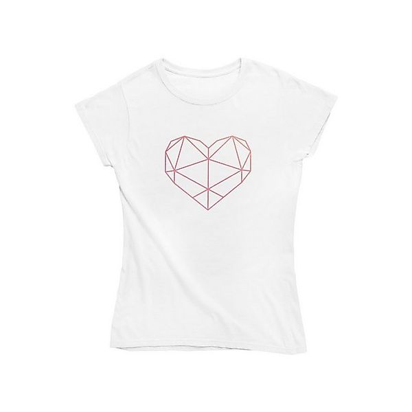 Novux T-Shirt Geo Heart Damen Tshirt Farbe Weiß günstig online kaufen