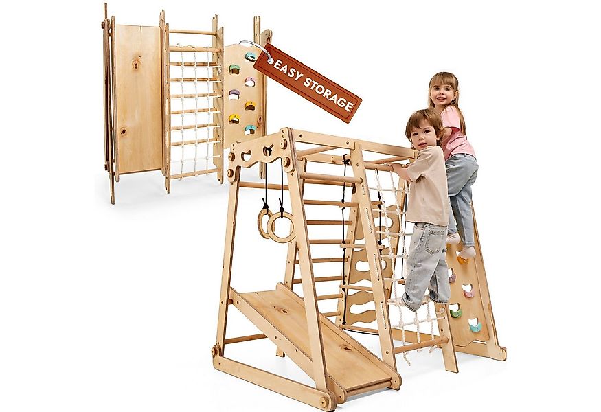 Goodevas Klettergerüst Multifunktionale Schwedenwand & Klettergerüst für Ki günstig online kaufen
