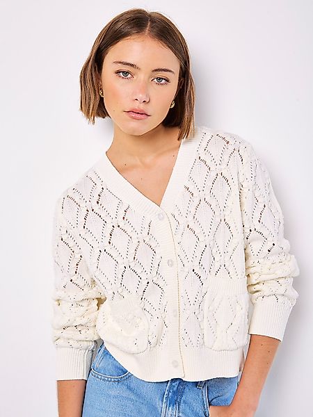 Apricot Cardigan Pointelle-Strickjacke, in Lochstrick günstig online kaufen