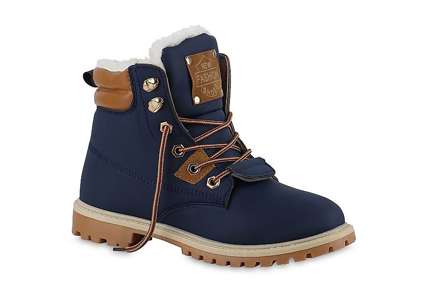 VAN HILL 839642 Stiefelette Damen Gefütterte Worker Boots Stiefeletten Bequ günstig online kaufen