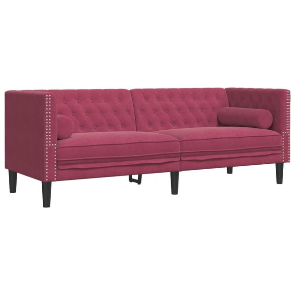 vidaXL Sofa Chesterfield-Sofa mit Nackenrollen 3-Sitzer günstig online kaufen