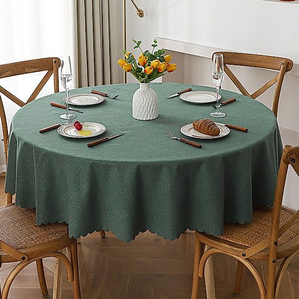 NUODWELL Tischdecke Fleckenbeständige runde Tischdecke, wasserdichte günstig online kaufen