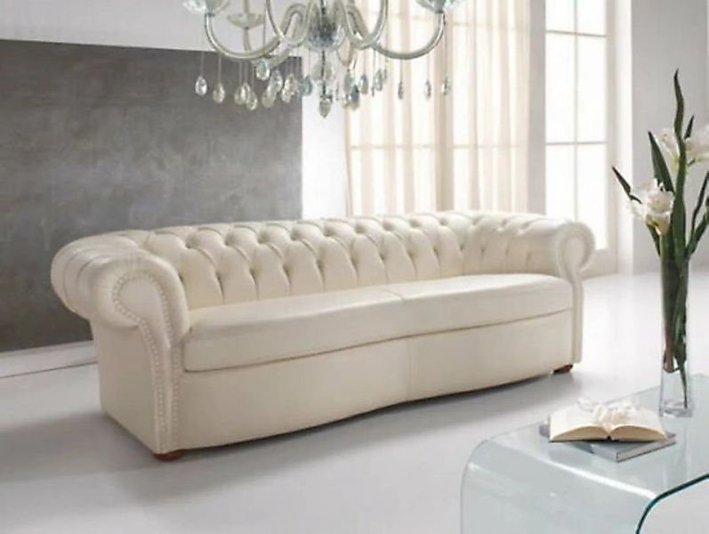 JVmoebel Chesterfield-Sofa, Design Chesterfield Sofa 3 Sitzer Weiß Couch Po günstig online kaufen
