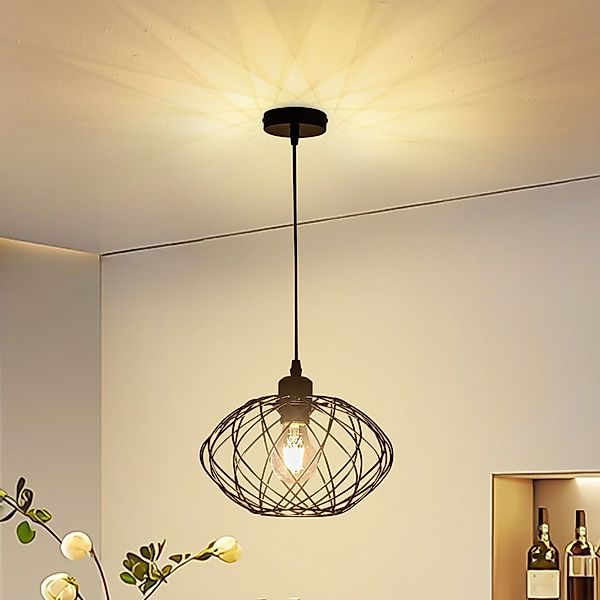 ZMH Pendelleuchte Esszimmer 120CM Schwarz Retro günstig online kaufen