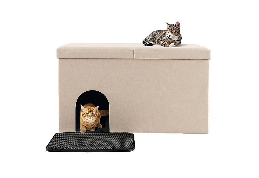 COSTWAY Indoorhütte Katzenhöhle, faltbar mit Deckel, 2-lagige günstig online kaufen