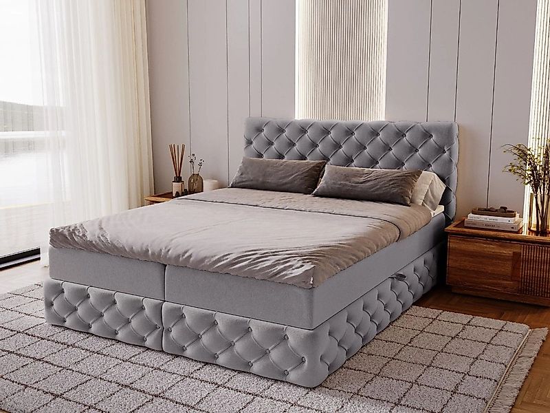 GrainGold Boxspringbett mit Bettkästen CANOLO, Modern Bett mit Kopfteil - 1 günstig online kaufen