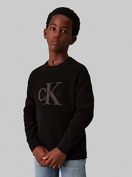 Calvin Klein Jeans Rundhalspullover Towelling Ck günstig online kaufen