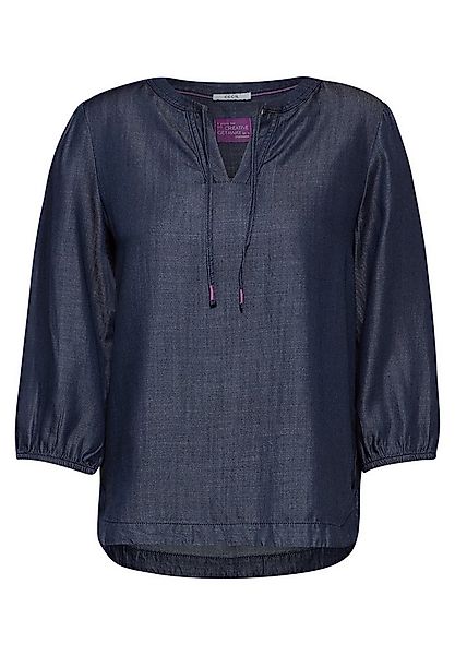 CECIL Kurzarmbluse TOS Lyocell Blouse Dark blue wash günstig online kaufen