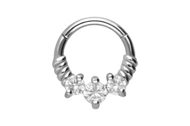 PIERCINGLINE Nasenpiercing Chirurgenstahl Segmentring Clicker GEDREHT günstig online kaufen
