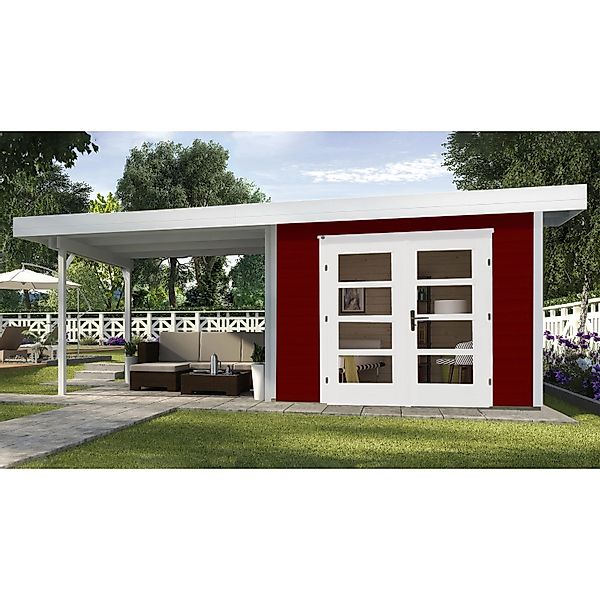 weka Gartenhaus "Designhaus 126 Plus" mit Anbaudach günstig online kaufen