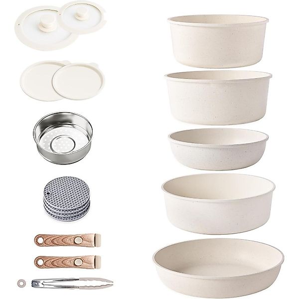 LuxusKollektion Kochbesteckhalter Induktion Töpfe Pfannen Set günstig online kaufen