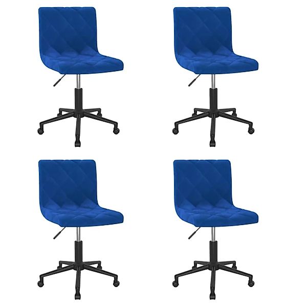 Esszimmerstühle 4 Stk. Drehbar Blau Samt günstig online kaufen