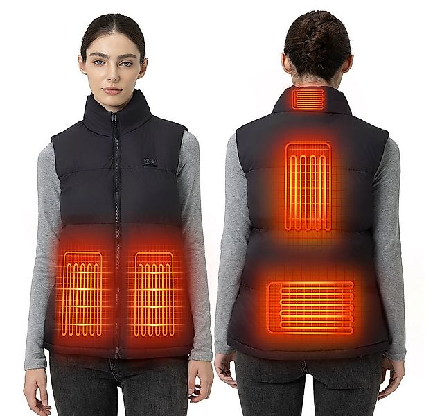 Mincoo Funktionsweste Beheizbare Weste Damen mit 16000mAh Powerbank 3 Einst günstig online kaufen