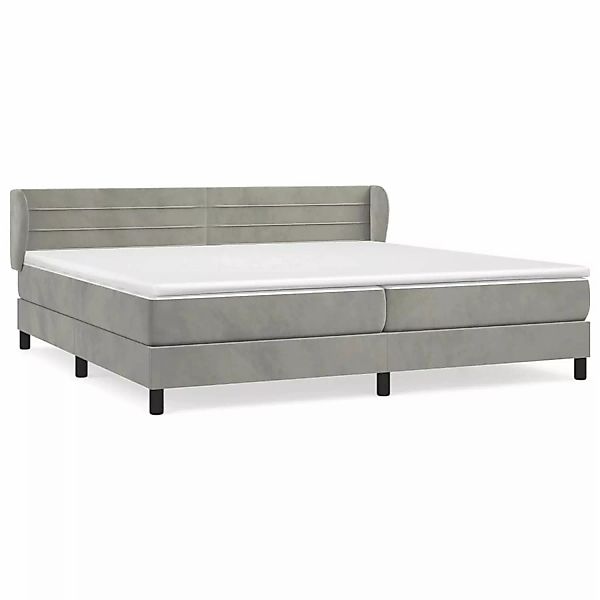 vidaXL Boxspringbett mit Matratze Hellgrau 200x200 cm Samt1396569 günstig online kaufen