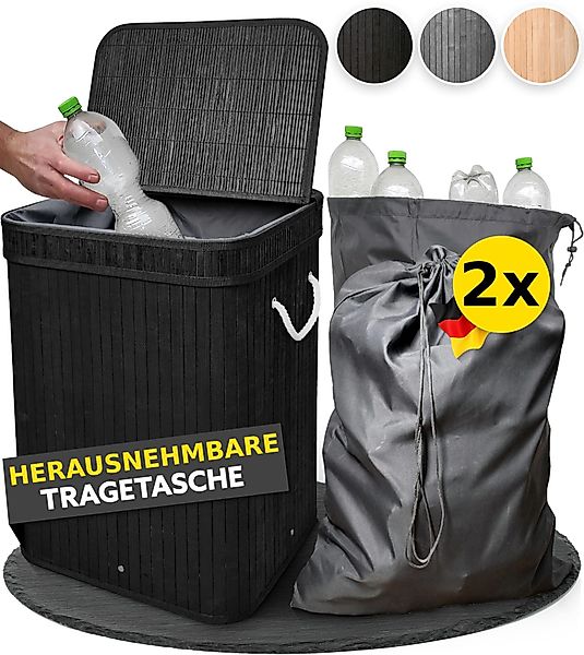 HANDFILL Flaschensammler Wäschekorb Bambus 90L mit günstig online kaufen
