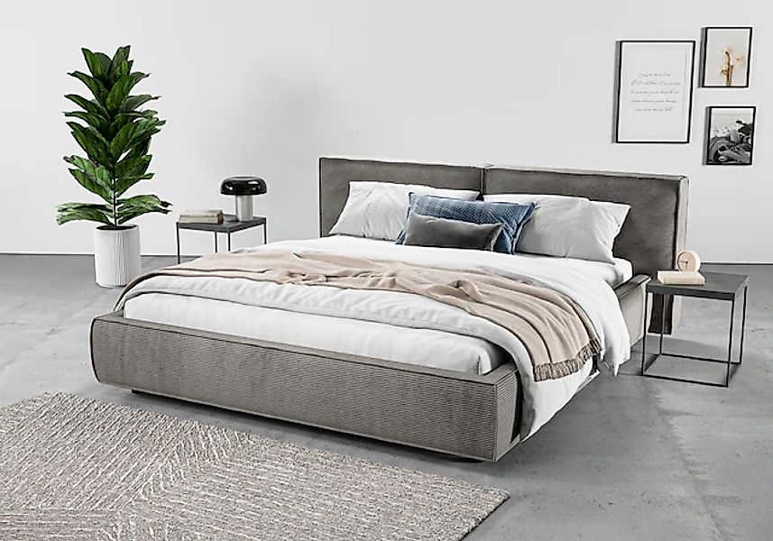 Home affaire Polsterbett »Adrina mit Biesenoptik, Feincord und Luxus-Microf günstig online kaufen