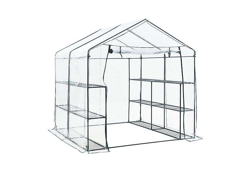 en.casa Foliengewächshaus, »Grünau« Pflanzhaus 200 x 200 x 220 cm mit PVC F günstig online kaufen