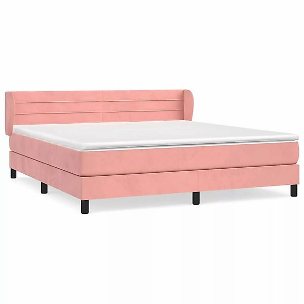vidaXL Boxspringbett mit Matratze Rosa 160x200 cm Samt1372440 günstig online kaufen