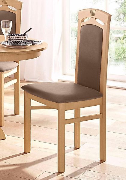 Home affaire Esszimmerstuhl "Anthony", (Set), 2 St., Microfaser, Holzstuhl günstig online kaufen