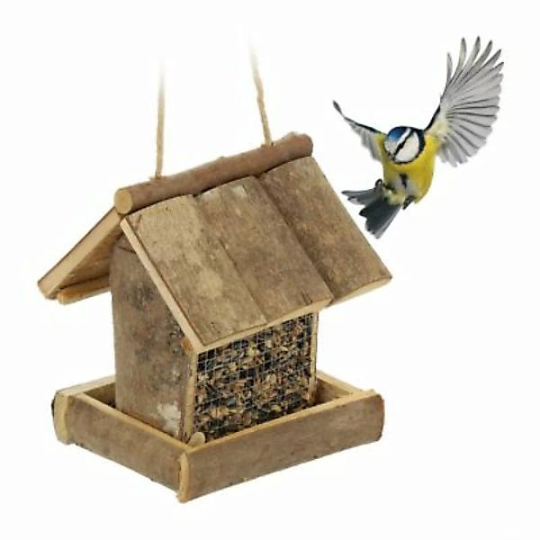 relaxdays Vogelfutterhaus zum Aufhängen natur günstig online kaufen