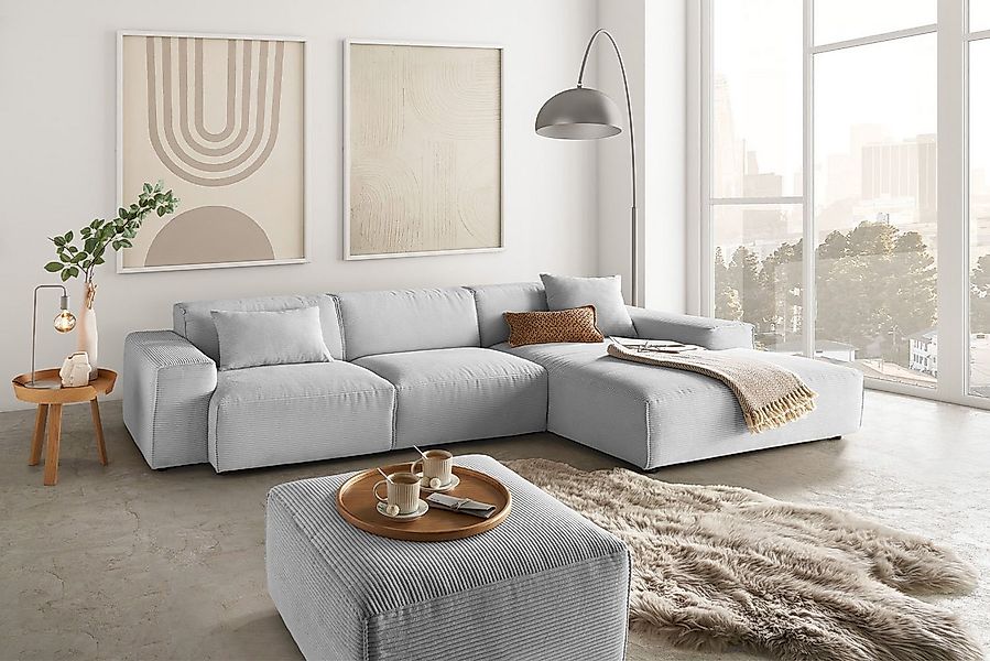 KAWOLA Ecksofa RANI, Couch L-Form rechts od. links, Cord verschiedene Farbe günstig online kaufen