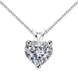 ROUGEMONT Silberkette Exquisite Herz Moissanit Halskette günstig online kaufen
