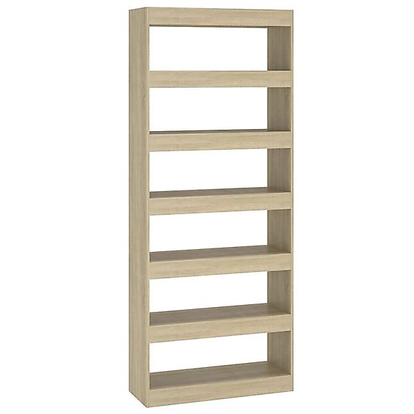 vidaXL Bücherregal/Raumteiler Sonoma-Eiche 80x30x198 cm Holzwerkstoff günstig online kaufen