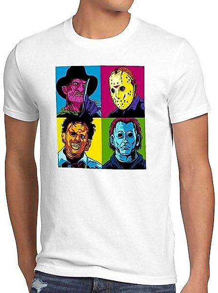 style3 T-Shirt Pop-Art Grusel freddy jason michael leatherface warhol günstig online kaufen