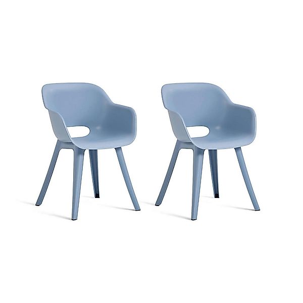 Keter Gartensessel Akola 2er Set blau Kunststoff B/H/L: ca. 60x61x60 cm günstig online kaufen