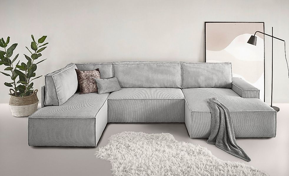Home affaire Wohnlandschaft "SHERWOOD 329 cm, U-Form, Schlafsofa,", Schlaff günstig online kaufen