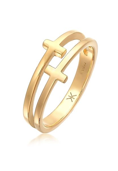 Kuzzoi Silberring Herren Kreuz Double 925 günstig online kaufen