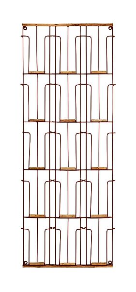 Kartenhalter Wandregal Eisen/Bambus H. 93 cm B. 35 cm T.3 cm  Rost günstig online kaufen