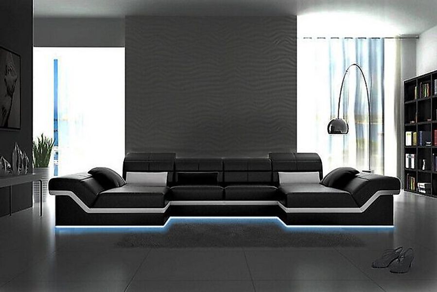 JVmoebel Ecksofa xxl Ledersofa mit USB Ecksofa Wohnlandschaft Big Couch Led günstig online kaufen