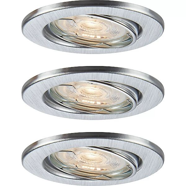 LED-Einbauleuchte 86R Metall Aluminiumfarben 3er-Set günstig online kaufen