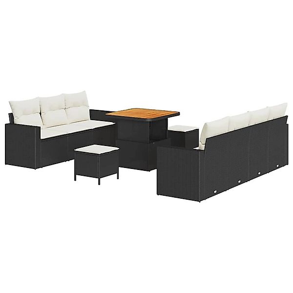 vidaXL Garten-Sofa-Set 10-Tlg Schwarz Poly Rattan 3361575 günstig online kaufen